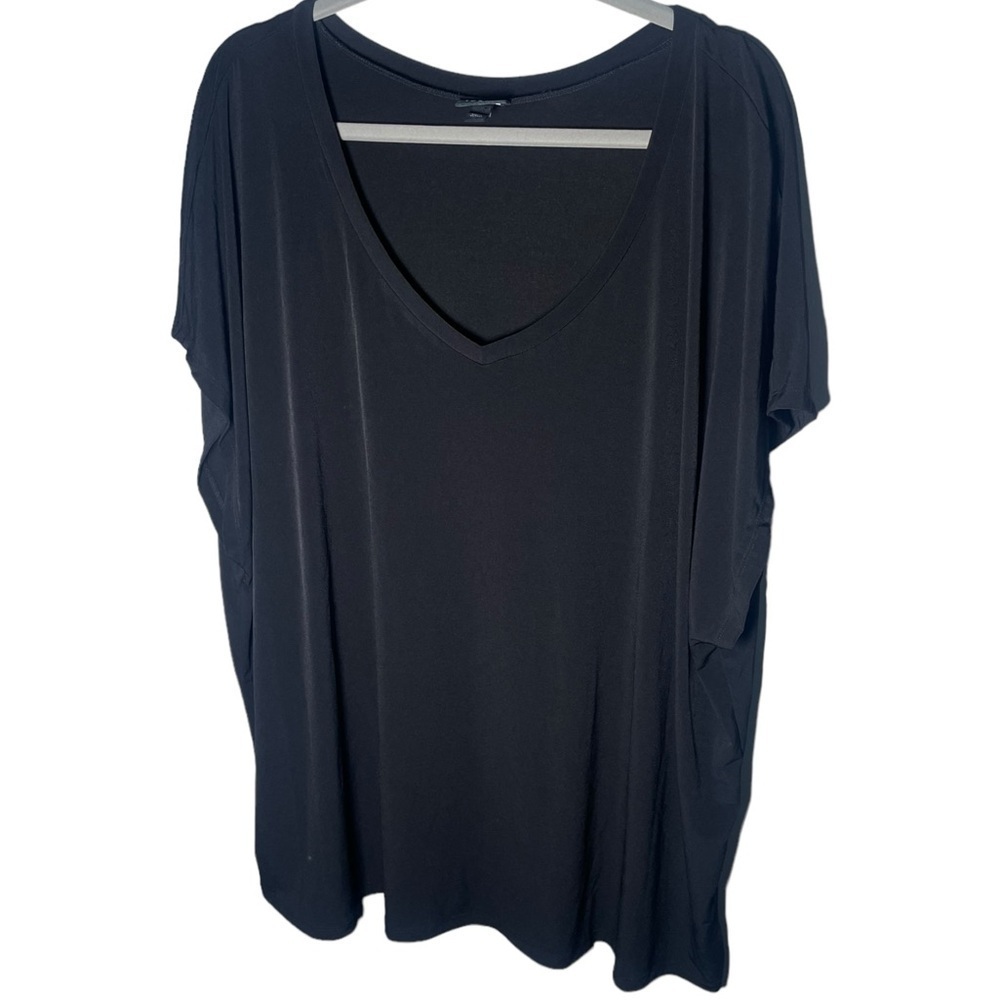 Torrid 4X Blouse Top Black Short Sleeve Relaxed Fit Contemporary Shirt 4XL Loose